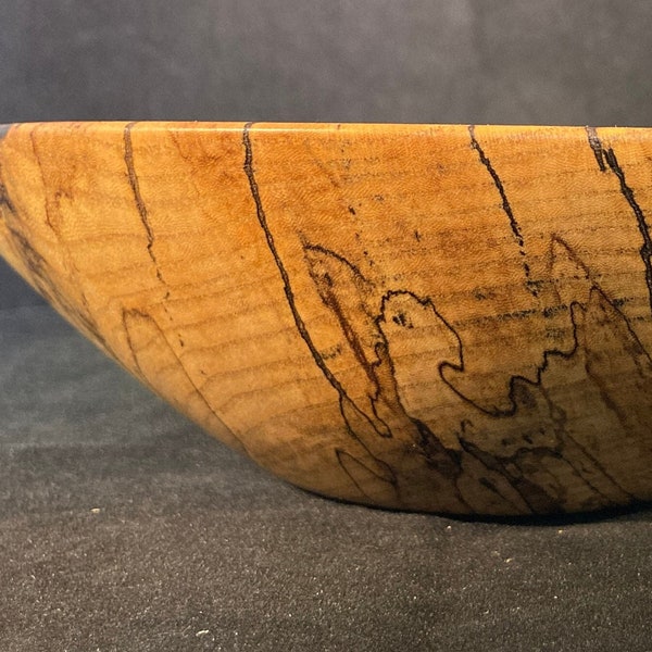 Wood Turned Bowl, Unique figure, storm reclaimed spalted maple, mom gifts, coffee table, desk, table centerpiece