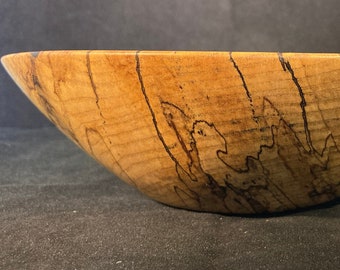 Wood Turned Bowl, Unique figure, storm reclaimed spalted maple, mom gifts, coffee table, desk, table centerpiece, hand turned,highly figured