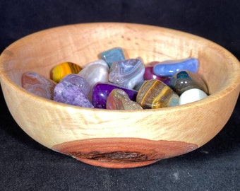 Small decorative wooden bowl, Hand crafted catch all/ nic nac dish