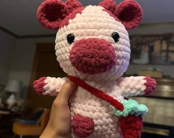 Strawberry Cow Crochet Plushie
