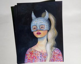 Masked and Horned - letter size print