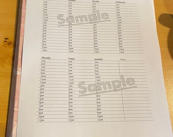 Einfacher 7 Tage Stundenplaner