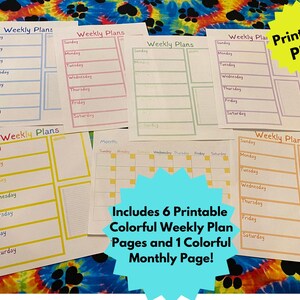 Colorful Printable Planner Templates to help keep you organized