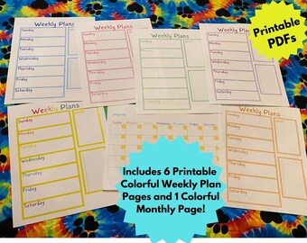 Bunte druckbare Planer-Vorlagen, die Ihnen helfen, organisiert zu bleiben