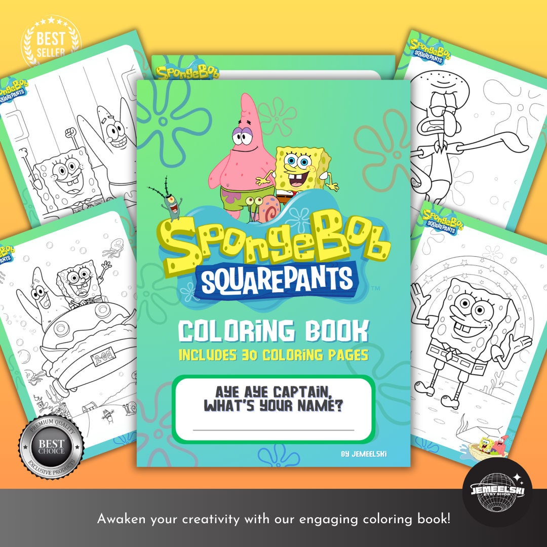 Spongebob Squarepants Coloring Book 30 Pages - Etsy