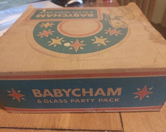 Retro 1970 S BABYCHAM GLASSES in original box