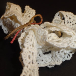 Crocheted cotton lace, eyelet image 2