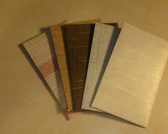5 pièces enveloppes fabriquées à partir d’échantillons de papier peint