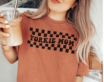 Comfort Colors® Yorkie Mom T-Shirt, Retro Yorkshire Terrier T-Shirt, Gift for Yorkie Owner, Dog Mom Shirt, Yorkie Shirt, Yorkie Mama Shirt