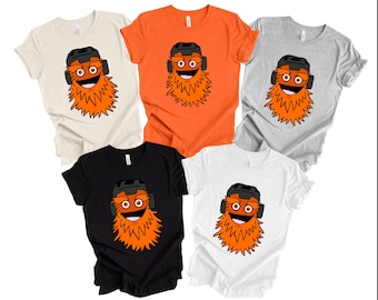 Philadelphia Flyers Hand gezeichnetes grobkörniges T-Shirt, Philly Sportgeschenk, Herren T-Shirt, Breit Street Bullies Maskottchen Grafik T-Shirt, NHL Hockey-Shirt