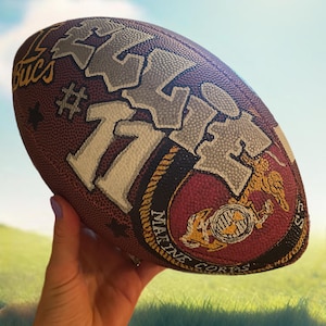 Custom Personalized Team Name & Number Football, Coach&#39;s End Season Banquet Gift, Team Present, High School, College, Graduation Sports Ball