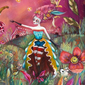 Circus Performer, Circus Animal, Circus Tent, Tightrope Walker, Circus Acrobat, Circus Bear, Circus Art, Kids Art, Bunny, Heather Renaux