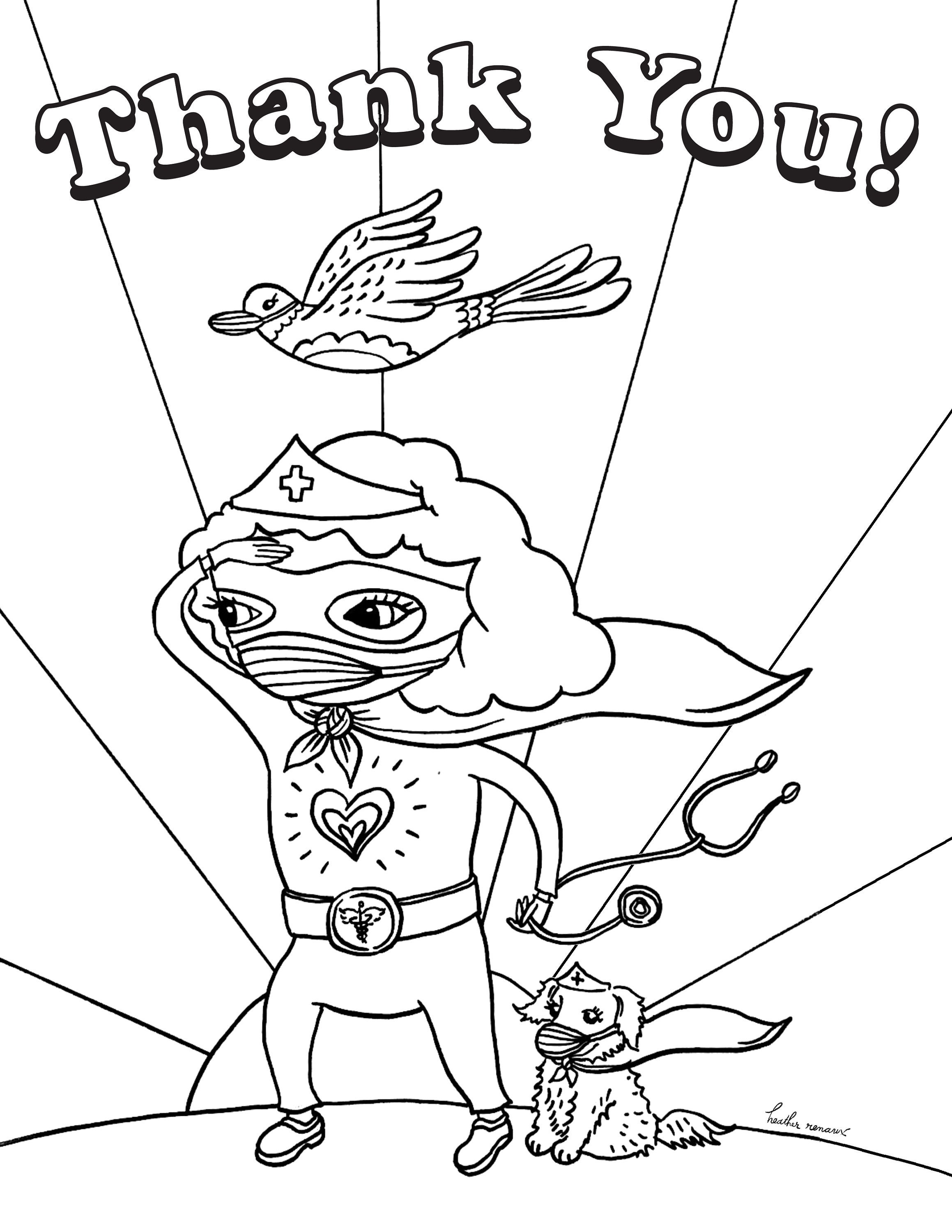 Nurse Doctor Physician Coloring Page Frontline Worker Nurse | Etsy