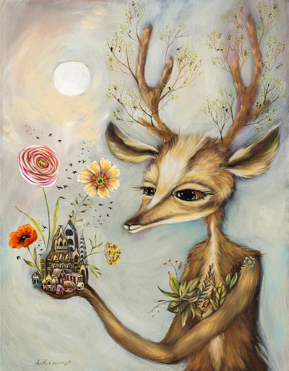 Deer Horns Antlers Tiny Town Small Town Flowers Garden