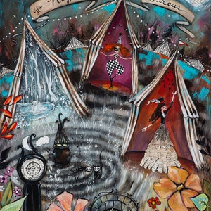 The Night Circus, Illusionist, Celia, Erin Morgenstern Circus Performers, Juggler, Cats Pop Surrealism, Fine Art Print by Heather Renaux