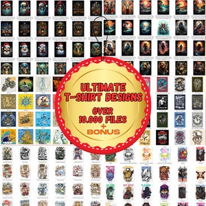 Huge T-Shirt Design Bundle – 10000+ Best-Selling, Handpicked, PNG Designs for Cricut, Sublimation & POD | + Bonus, Instant Download