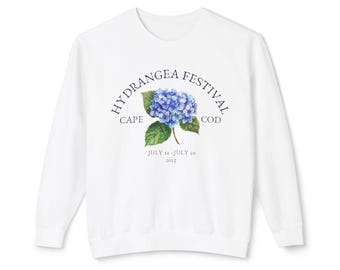 Cape Cod Hydrangea Festival 2025 Sweatshirt; New England Unisex Lightweight Crewneck Sweatshirt