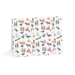 Maine Themed Note Cards; Blank Inside, Envelopes Included