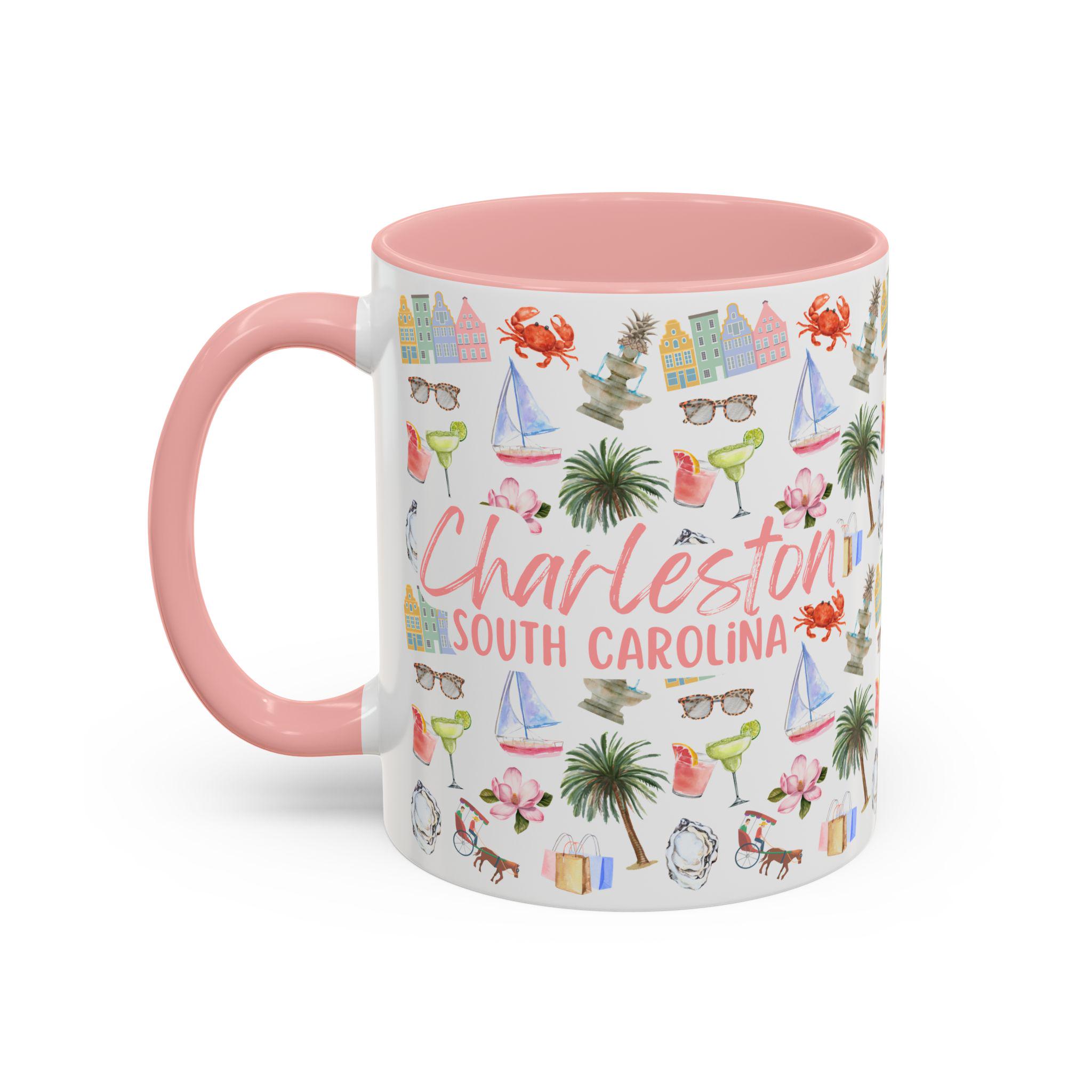 Charleston, SC Pattern Coffee Mug (11 Oz); Rainbow Row, Palmetto ...