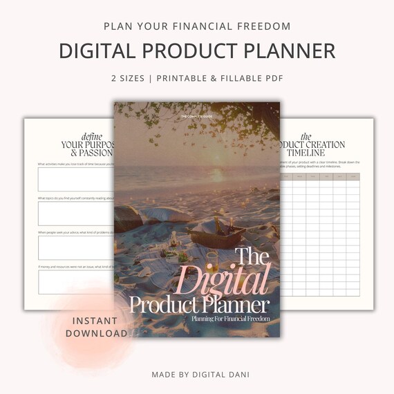 Etsy Seller Planner | Digital Product Creation & Launch Planner | Printable Business Template | Income and SEO Tracker