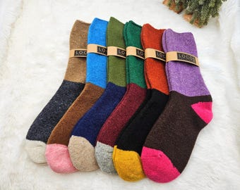 K-Premium Color Block Wool Socks