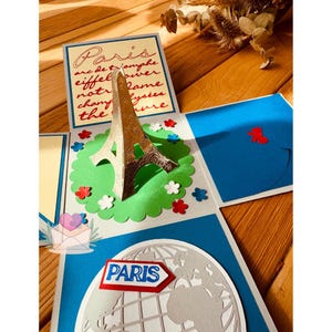 Explosion Box Parigi con Torre Eiffel 3D – Regalo Originale per Viaggio, Soldi o Buoni – Scatola Sorpresa Romantica Fatta a Mano