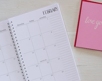 2 year small monthly spiral planner | start any month