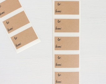 kraft labels - to from
