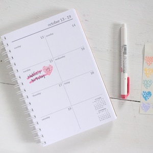 spiral weekly planner - start any month