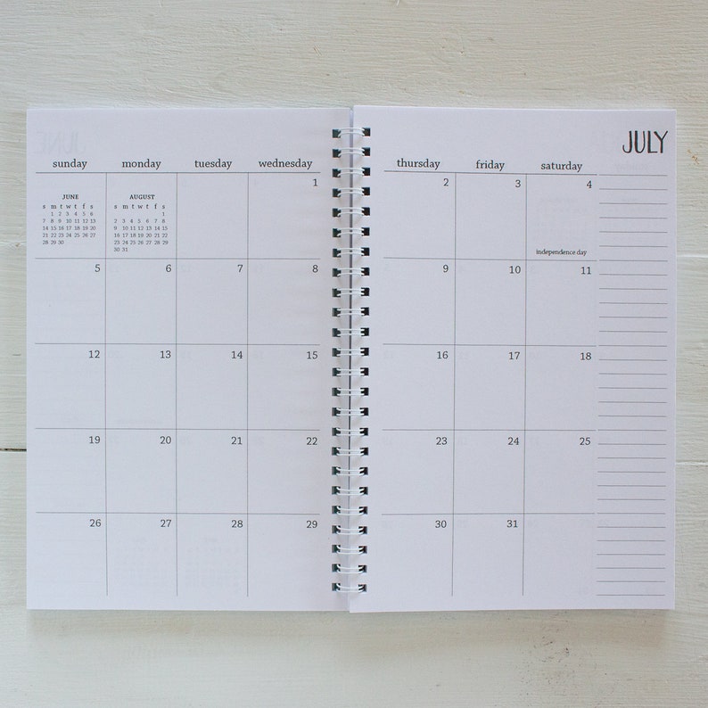 Small Monthly Spiral Planner You Choose the Start Month Etsy