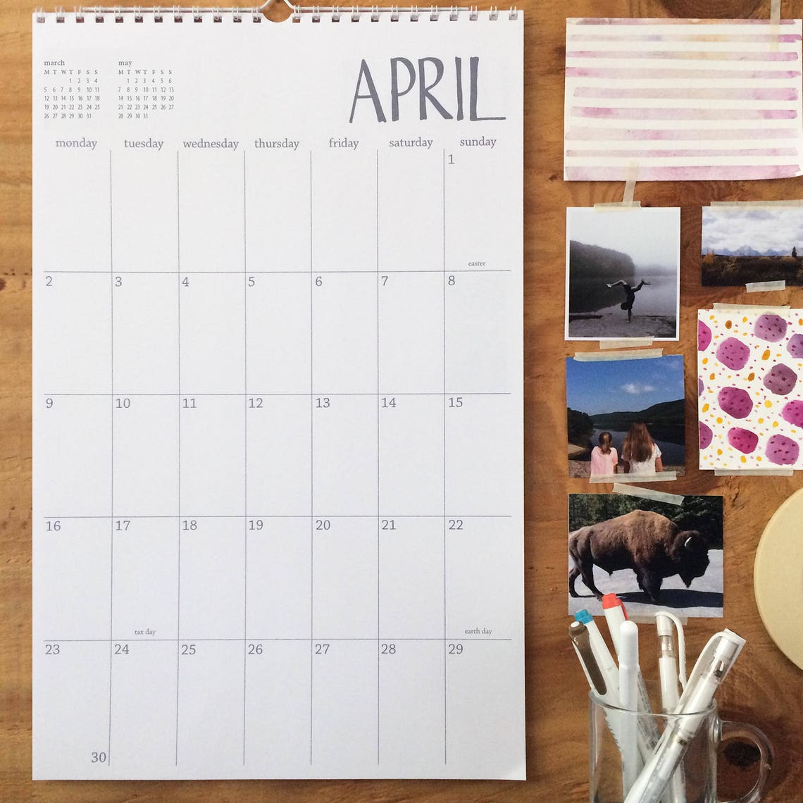 Large wall calendar you choose the start month 13 months etsy