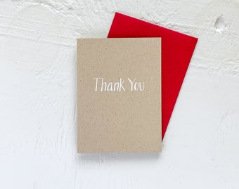 White Foil Thank You Notecards - set of 5