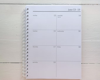 large spiral weekly planner - start any month