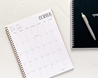 2 year large monthly spiral planner - start any month | 1 page per month