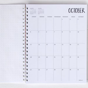 5 year large monthly spiral planner - start any month