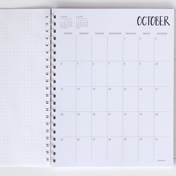 5 year large monthly spiral planner - start any month