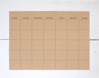 large kraft stick anywhere calendars - undated monthly calendar sticker for planning