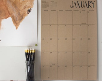 large kraft wall calendar - 13 months