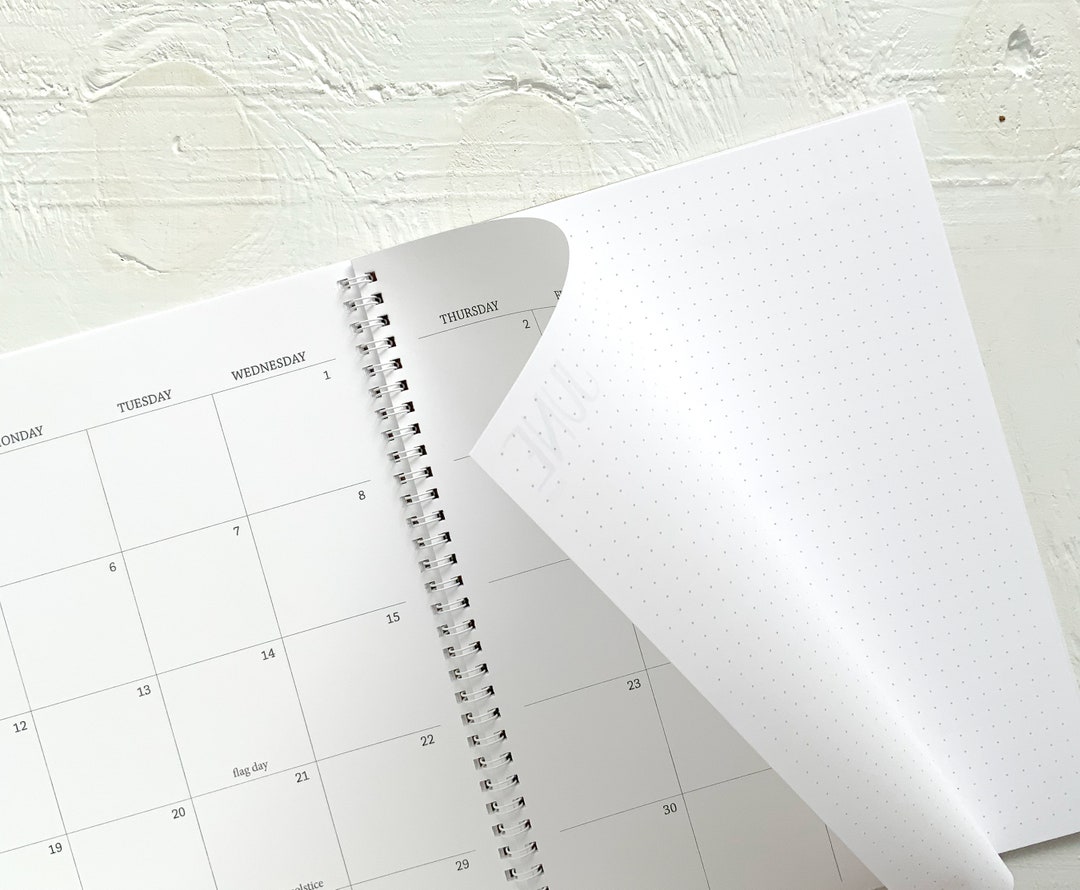 Large Monthly Spiral Planner Pages Between Months Start Any Month Etsy