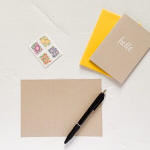 HELLO cartes pour lettres pliées en aluminium blanc
