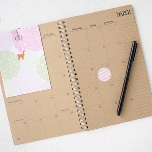 small kraft monthly spiral planner - you choose the start month