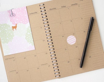 3 year small kraft monthly spiral planner | start any month