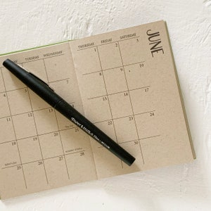 mini kraft monthly planner - start any month