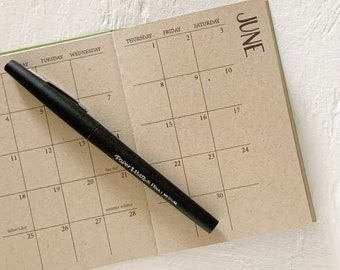 mini kraft monthly planner - start any month