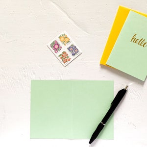 HELLO cartes pour lettres pliées en feuille d'or