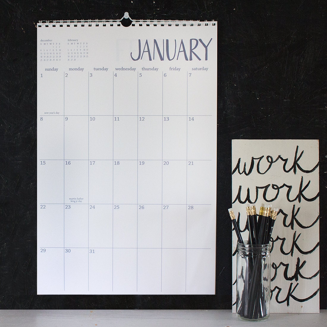 Large wall calendar you choose the start month 12 months - etsy