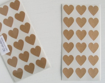 kraft mini heart stickers