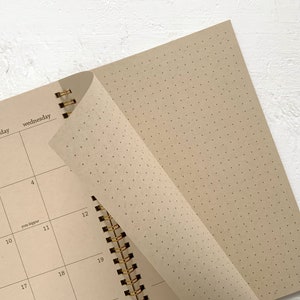 petit agenda mensuel à spirales kraft | pages entre les mois | commencez à tout moment