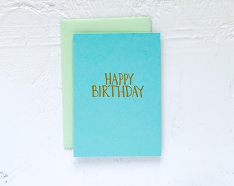 Gold Foil Happy Birthday Notecards - set of 5