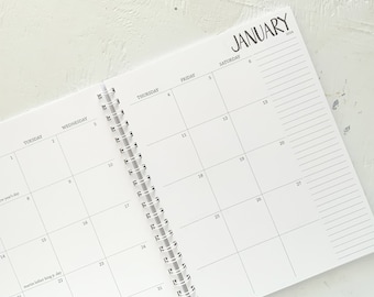 5 year large monthly spiral planner - 2 pages per month